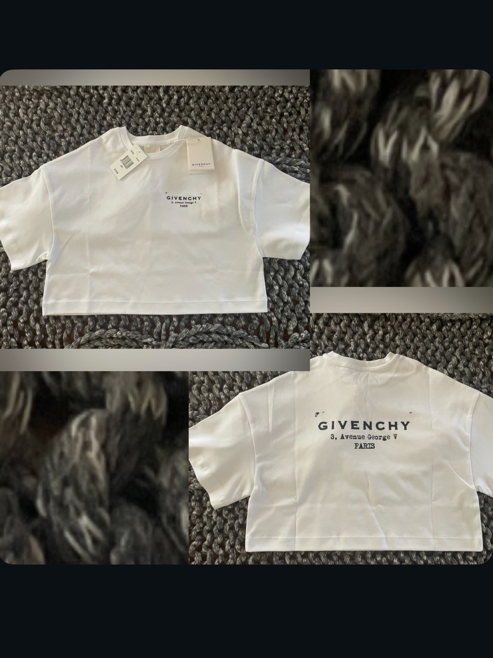 Givenchy NWT girl size 8 White Cropped Logo Tee